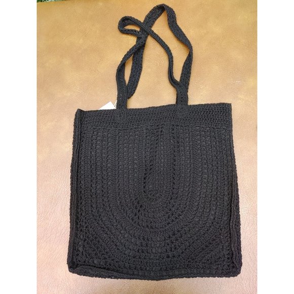 Crochet Tote Handbag Universal Thread Black - Picture 7 of 7